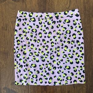 Moschino Pink and Yellow Leopard Print Pencil Skirt